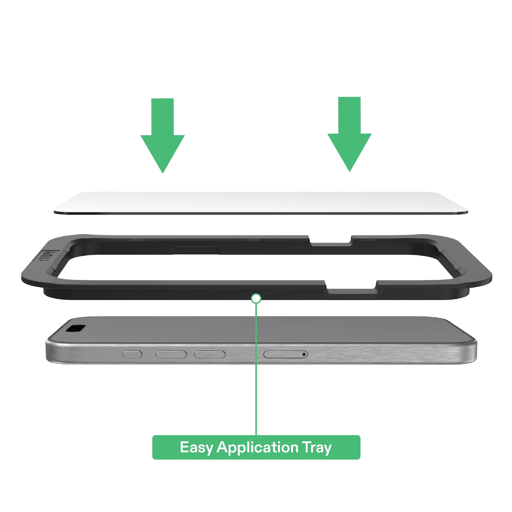 onn Mirror Glass Screen Protector with Easy Application Tray for iPhone 17 - Mirror Finish