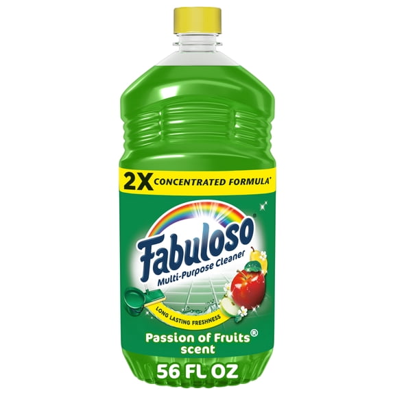 Fabuloso 2X Multi-Purpose Cleaner, No Rinse Floor Cleaner, Passion of Fruits Scent, 56 fl oz