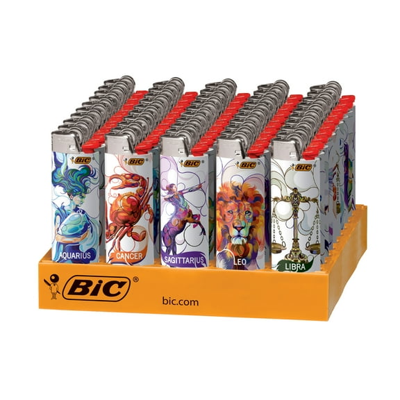 BIC Special Edition Astrology Series Lighters, 50-Count Tray