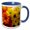 Blue/White, variant on 3drose, Sunny Faces, Brightly Colored Daisies Give Off a Sunny Disposition, 11oz Two-tone Red Mug