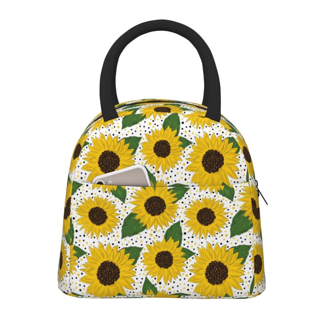 Disketp Sunflowers Bolsa Térmica para Almuerzo, Lonchera con Abertura Amplia y Gran Capacidad, Organizador Reutilizable para Mujeres, Hombres y Adultos