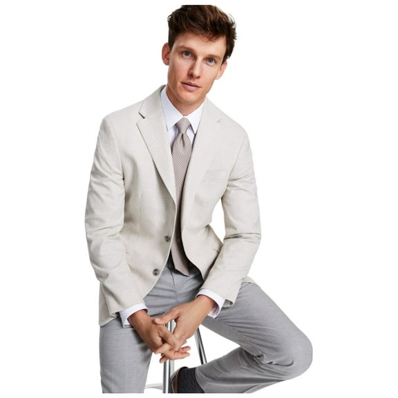 Tommy Hilfiger Mens Modern fit Sport Coat Blazer 38 R White Check