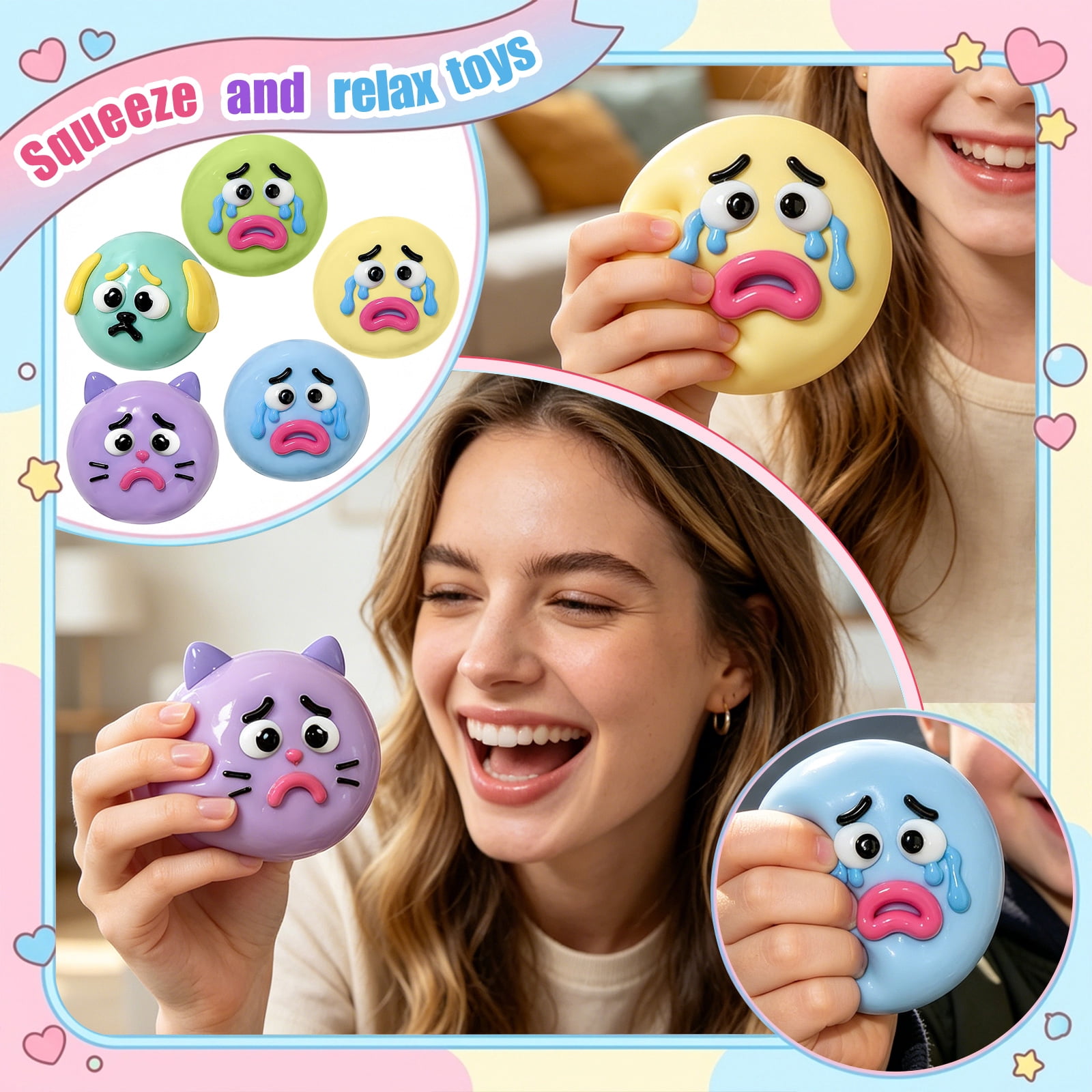 NEW Smushers Squishy - Smushers Dog Face Swap Squishy Soft Moldable Cute Slow Rise Relaxing Sensory Fidget Relief Anxiety Stress Stuff