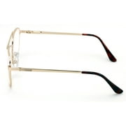 Metal Aviator Reading Glasses - Spring Hinge Square Large Lens Reader +1.75