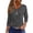 #02Black, variant on Women V Neck 3/4 Sleeve Textured Floral Print Top Button Henley Casual Blouse Ladies Vintage Fashion Shirt White L