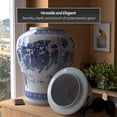 thumbnail image 3 of Red Lantern 32" Ladies Blue & White Porcelain Temple Jar, 3 of 7