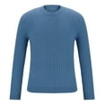 thumbnail image 4 of Hinvhai Mens Crew Neck Sweater Clearance Lightweight Cable Knitted Pullover Sweaters royalblue 6(L), 4 of 7