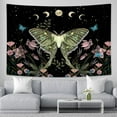 thumbnail image 4 of Yellow Moth Tapestry Wall Hanging, Moon Phase Stars Cute Plants Butterfly Floral Botanical Nature Aesthetic Celestial Wall Tapestries for Bedroom Home Living Room Dorm 60X40 Inch, 4 of 6