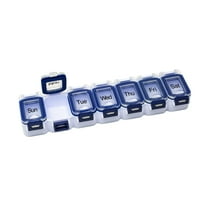 Ezy Dose Weekly (7-Day) Daily Pill Planner, Waterproof Locking Compartments, Blue