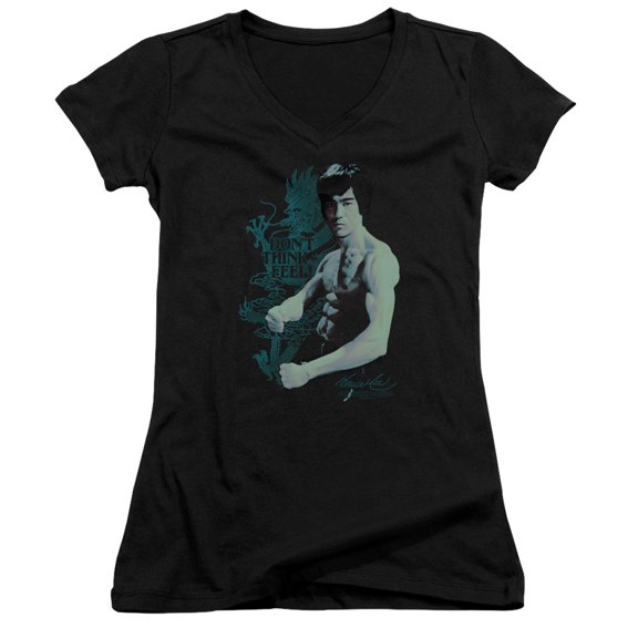 Bruce Lee Feel Junior Women's T-Shirt V-Neck Black