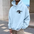 thumbnail image 5 of Valora Men Sweatshirt Men's Hooded Sweatshirt for Casual Style with European Embroidery Versatile Hoodie Cardigan Top for Men and Women Blue 3XL, 5 of 7