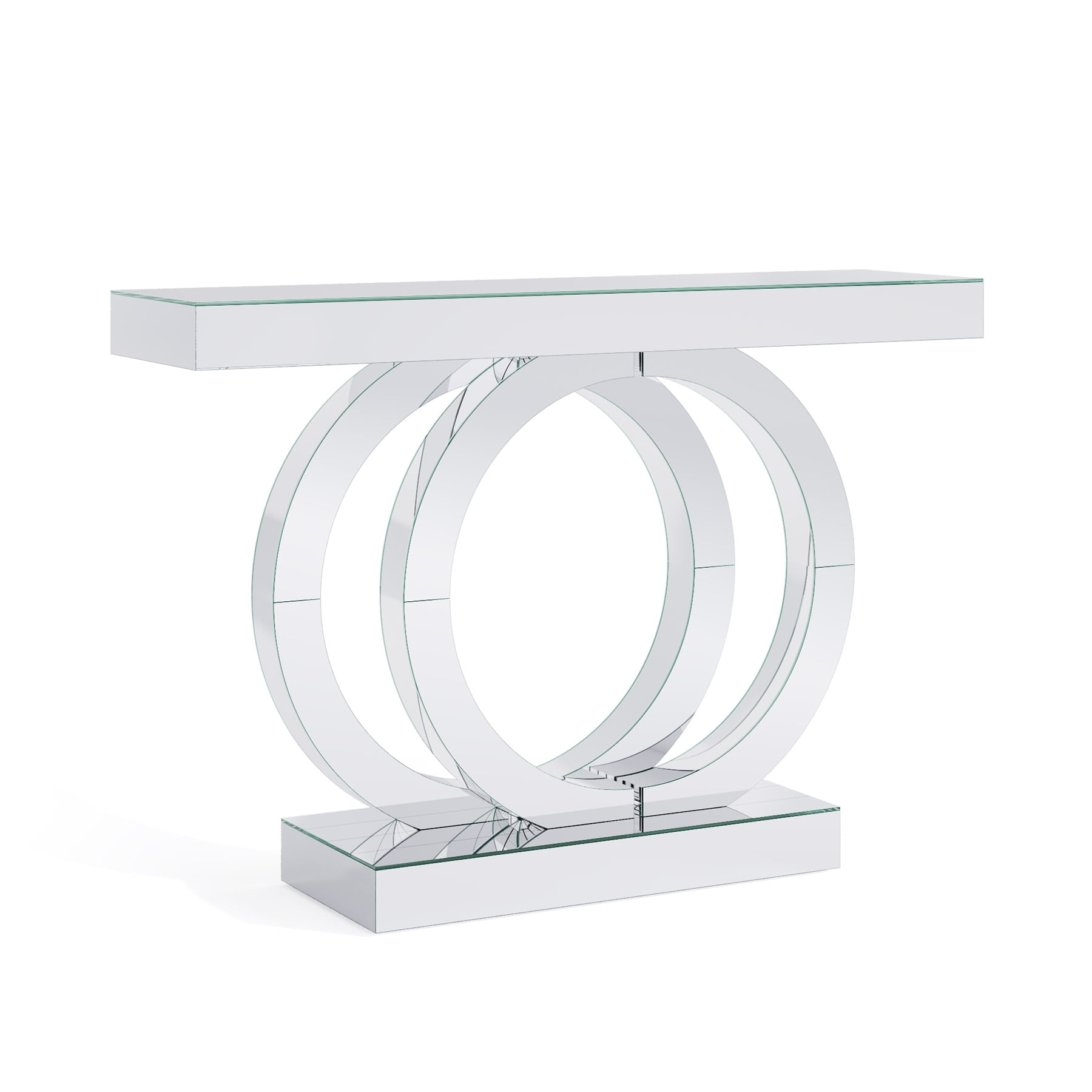 Tribesigns 43" Mirrored Console Table, Modern Entryway Table with Thickened Mirror Finish Tabletop, Rectangle Glass Sofa Table for Living Room, Entrance, Hallway