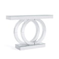 thumbnail image 5 of Tribesigns 43" Mirrored Console Table, Modern Entryway Table with Thickened Mirror Finish Tabletop, Rectangle Glass Sofa Table for Living Room, Entrance, Hallway, 5 of 9