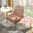 thumbnail image 5 of Bambloom Modern Small Coffee Table,Wood Nesting End Table for Living Room,21.7"L x 21.7"W x 17.7"H,Pink, 5 of 7