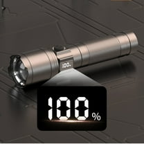 QTOCIO Outdoor Lights, LCD Battery Flashlight, 10000 Lumens Super Bright Flashlight, Zoomable, Rechargeable Flashlight With 4 Modes, Powerful Handheld Flashlight