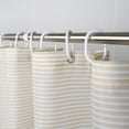 thumbnail image 4 of Stall Shower Curtain Tan for Bathroom, Gold Brown White Neutral Stripes Cloth Fabric Set with 6 Hooks, 36" W×72" H Inch, 4 of 6
