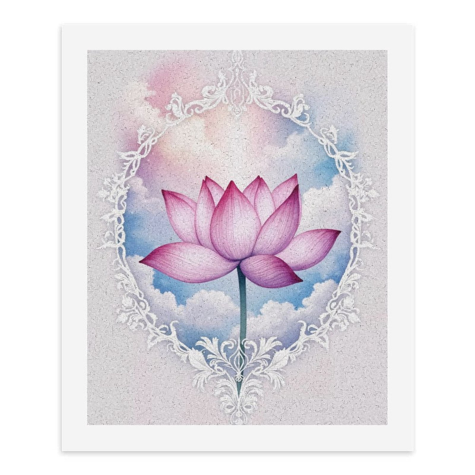Paint By Numbers Kit for Adults Beginner - DIY Elegant Lotus Sky Art Deco Canvas Painting Kits for Adults, Frameless Paint By Number for Adults for Home Wall Decor 16x20 Inch