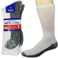thumbnail image 1 of Diabetic Socks Mens Womens Non-Binding Reinforced Heel Cushion Socks 3 Pack Crew White/Black Sole 10-13 By Debra Weitnzer, 1 of 3