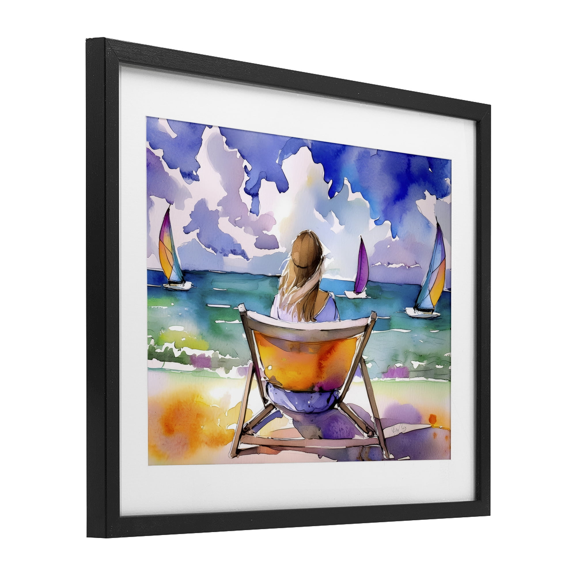 Stupell Industries Front Row to Paradise Black Framed Print Under Glass, design by Shelly Craig