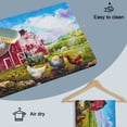 thumbnail image 6 of Red Barn Dish Drying Mats for Kitchen Counter, Chickens Rooster Windmill Farmhouse Sunflowers Rustic Absorbent Coffee Bar Mat with Non-slip Rubber Backed Quick Drying Dish Rack Pad 16"x24", 6 of 9