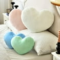 thumbnail image 6 of Petrella Heart Pillow Cute Fuzzy Throw Pillows Bed Living Room Home Decor Cushion Green 19"x15", 6 of 7
