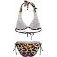thumbnail image 6 of SKQIT Women's Leopard Bikini Sets 2 Piece Bathing Suits Sexy Halter Bikini Swimsuits Side Tie Thong Bottom Swimwear, 6 of 7