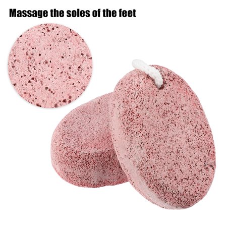 Unique Bargains Foot Care Exfoliating Scrub Stone Double Sided Pumice Stone Foot File Pumice Stone 2 Pcs Pink