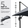 thumbnail image 6 of PURPLE LEAF 11 Feet Patio Umbrella with Base Outdoor Cantilever Round Umbrella Aluminum Offset Umbrella with 360-degree Rotation for Garden Deck Pool Patio, Grey, 6 of 9