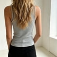thumbnail image 6 of GUACER Womens Mesh Trim Ribbed Tank Tops, Sleeveless Sheer Round Neck Fitted Camisole, Soft Stretchy Basic Top, 6 of 7