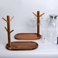 thumbnail image 3 of yuksok Support de Tasse en Bois à 4 Crochets Arbre Support de Rangement pour Café Brun Foncé, 3 of 7