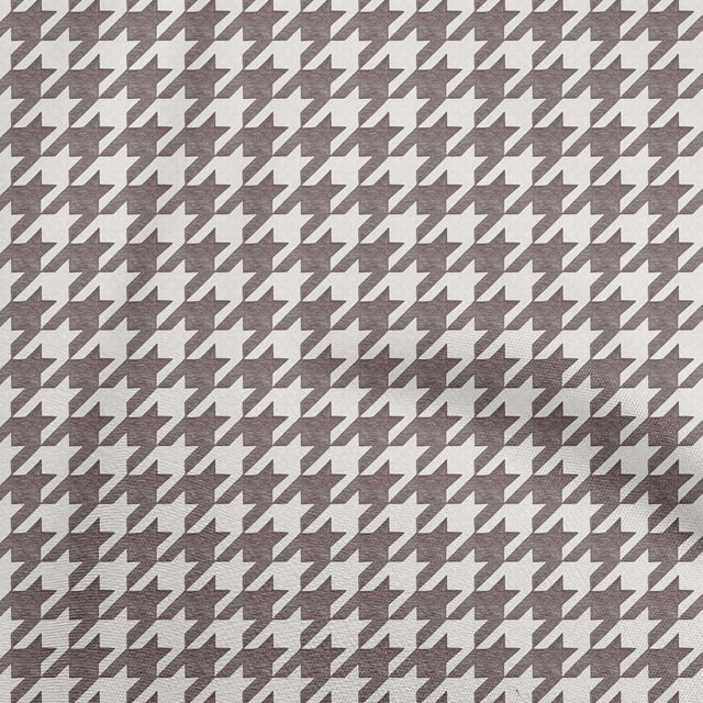 oneOone Polyester Spandex Light Brown Fabric Houndstooth Craft Projects Decor Fabric Printed By The Yard 56 Inch Wide
