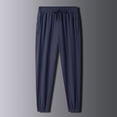 thumbnail image 3 of Aayomet Men Sweatpants Loose Ice Silk Solid Sports Leggings (Navy, XL), 3 of 5