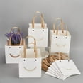 thumbnail image 4 of 12 Pcs White Craft Paper Bags 5.9x5.9 Carrier Paper Gift Bags With Handles Party Favor Kraft Paper Bag, 4 of 7