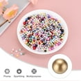 thumbnail image 4 of Uxcell 800 Pcs Faux Pearl for Crafting 0.12''-0.31'' No Hole ABS Round Pearls for Vase Fillers Champagne Gold, 4 of 6
