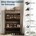 thumbnail image 4 of Vintage  Shoe Storage Organizer with Drawers , Freestanding Narrow Shoe Rack, for Entryway, Hallway, 4 of 9