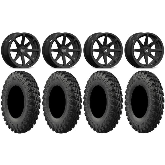 Valor V01 15" Wheels Black 35" MotoRally Tires Sportsman RZR Ranger
