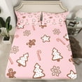 thumbnail image 2 of Castle Fairy Christmas Tree 4-Piece Full Size Sheets,Gingerbread Man Bed Sheets,Happy New Year Lightweight Sheet Sets,Luxury Kids Bedroom Decor, 2 of 7