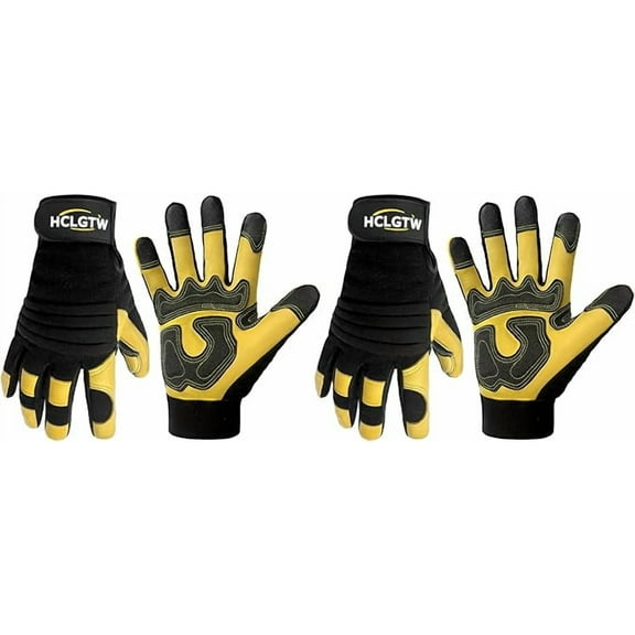 Heavy Safety Leather Protective Work Gloves Flexible Impact Protection Mechanic Working Gloves For Men Women Padded Knuckles Palm