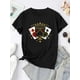 thumbnail image 2 of Camiseta Básica para Mujer Verano TranspirableElegant Style, Women's Casual Crown of Spades Graphic T-Shirt - Stylish Round Neck Short Sleeve, Comfortable Polyester Blend, Perfect for Summer Fashion, 2 of 7