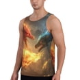 thumbnail image 2 of KLL Red And Blue Fire Dragon B Print Men's Muscle Gym Workout Stringer Tank Tops Bodybuilding Fitness T-Shirts Tank Tops Men-Large, 2 of 7
