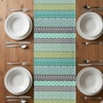thumbnail image 4 of Table Runner 48 Inches Long for Kitchen Dining, Teal Black Boho Dresser Scarf Farmhouse, Dining Table Decorations for Wedding/Parties, Vintage Ethnic Tribe Abstract Art 13 x 48 In, 4 of 8
