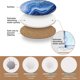 thumbnail image 3 of Posavasos para bebidas con soporte, juego de 6, posavasos de cerámica absorbentes estilo océano con base de corcho, sin rayar, 3 of 7