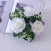 thumbnail image 1 of Corona de velas con forma de rosa, flores artificiales de seda, corona de velas con forma de hoja, decoración de mesas para bodas, San Valentín y fiestas., 1 of 6