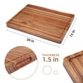 thumbnail image 4 of Cibeat Acacia Wood Cutting Board for Kitchen Large Thick Chopping Board with Juice Groove-20"x15" x 1.5", 4 of 7