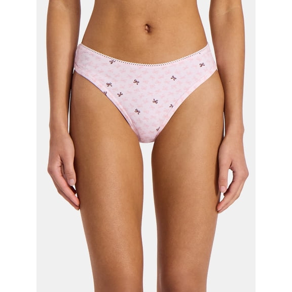No Boundaries Cotton-Blend Hi-Cut Thong Panties, Women’s