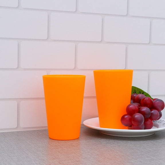 HAKIDZEL Drinking Cup Orange Plastic 12Pcs 3.9 x 2.8 x 2.8in