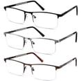 thumbnail image 1 of Gafas de lectura con luz azul JJWELL para hombre, paquete de 3, de +1,00 a +4,00, 1 of 7