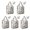 Terrier and Retriever Cream Pattern, variant on 5 Pack Foldable Shopping Bags, Dog Paw Print Blue Pattern Reusable Grocery Bags with Pockets, Large Waterproof Lightweight Tote Bags with Handles