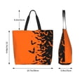 thumbnail image 5 of Pofeuu Halloween Bats Print Reusable Grocery Bags - Washable, Foldable, Packable Tote, Large Handles, Heavy Duty, Zippered Top Pouch, 5 of 8