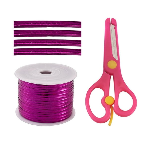 Plastic Wire Twist Ties with Iron Core and Stainless Steel & Plastic Scissors Blue Violet 4x0.2mm about 100yards/roll 1roll